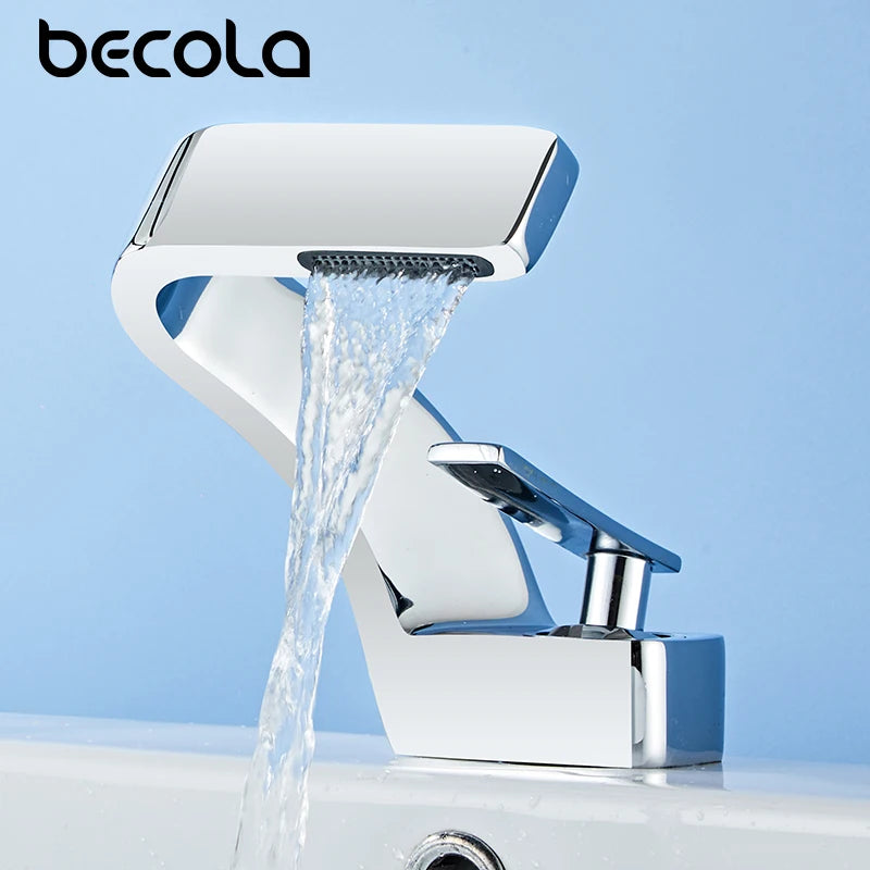 Becola Brushed Gold Basin Faucet Black Bathroom Mixer