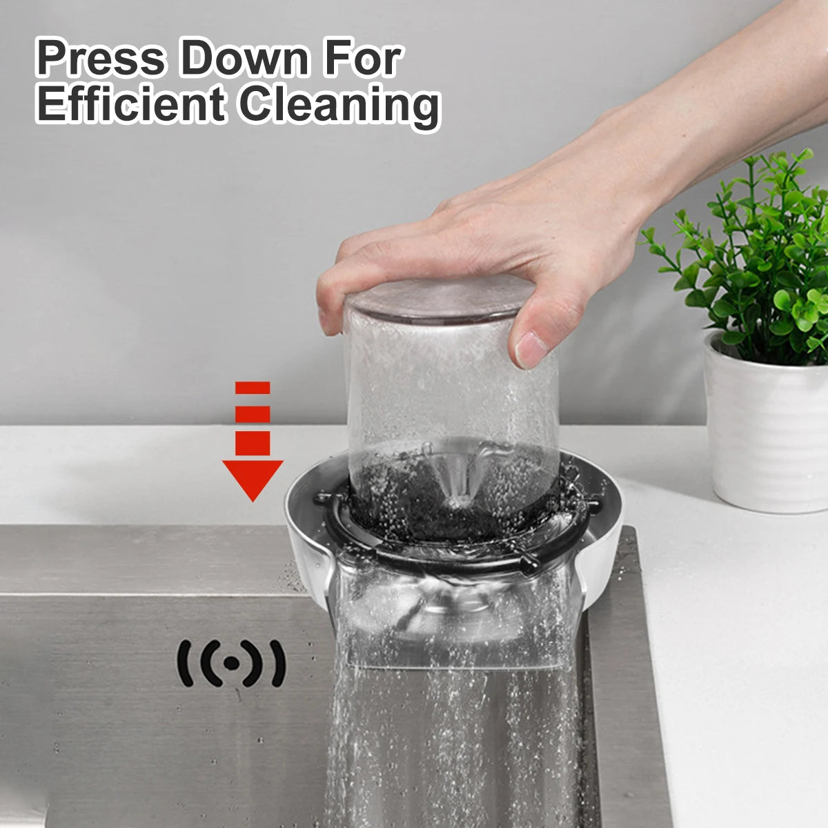 Abs High Pressure Automatic Glass Cup Washer Sink