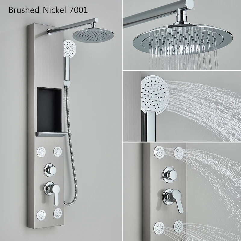 Bathroom Wall Mount Shower Panel Rainfall Shower Head/Massage