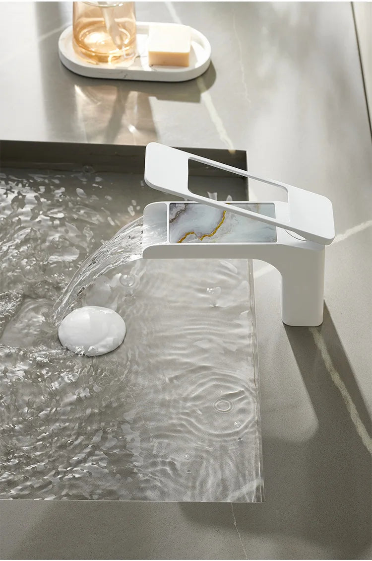 High-Quality Grey Basin Faucet Brass Construction Bathroom Sink