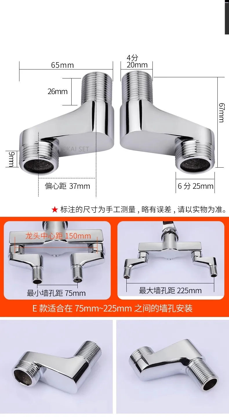 2pcs Solid Brass Wall Mounted Replacement Angle Valve