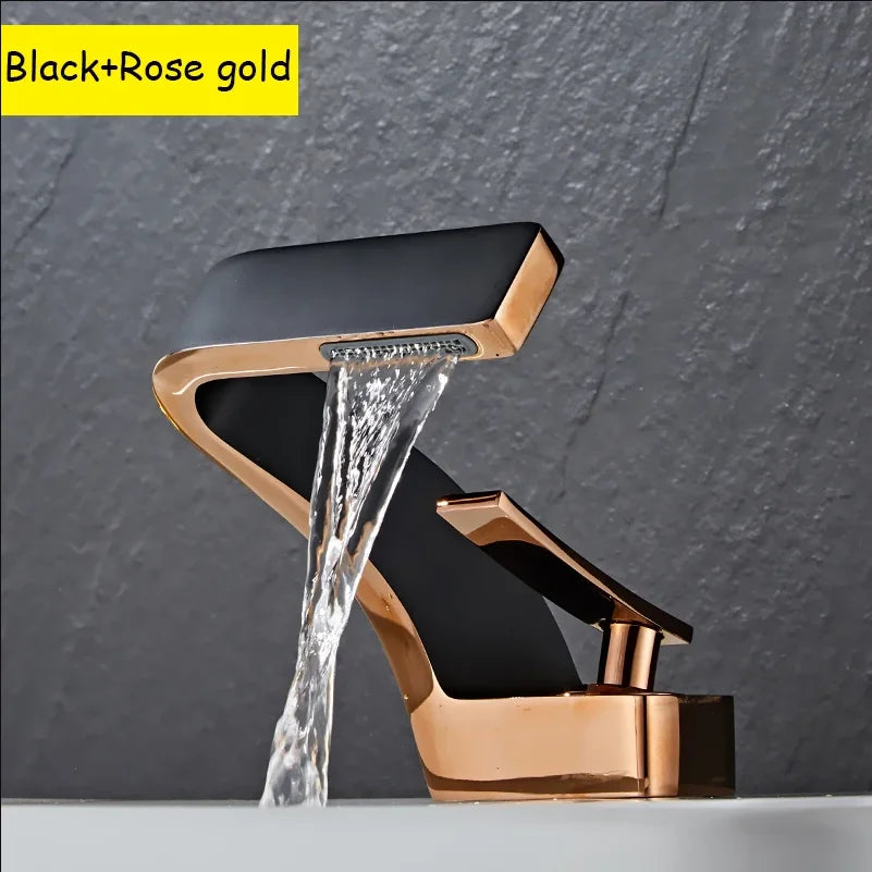 Becola Brushed Gold Basin Faucet Black Bathroom Mixer