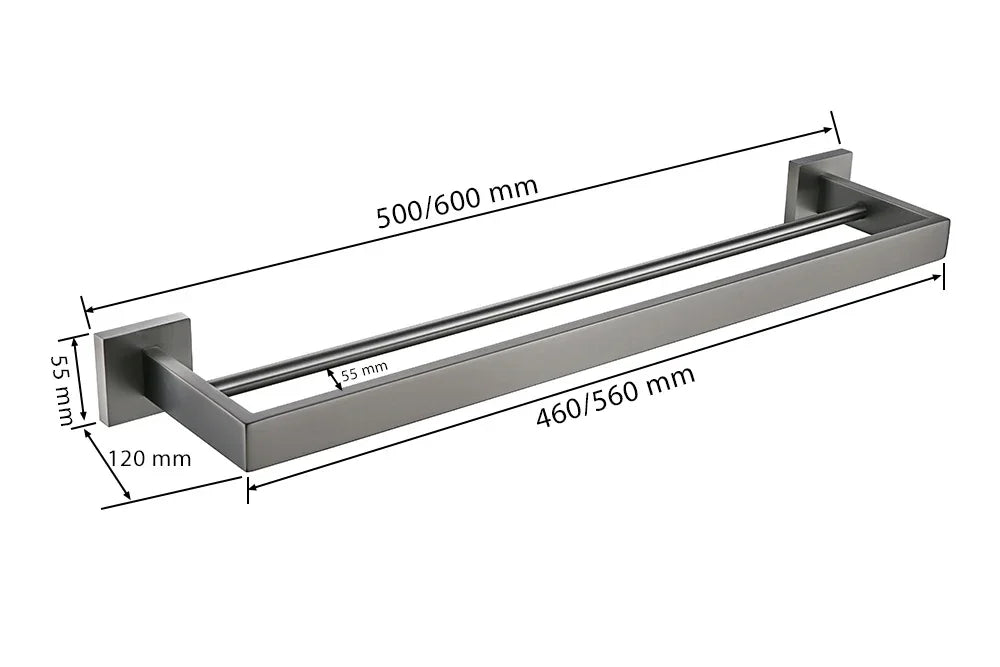 Gunmetal Stainless Steel Bathroom Accessorie Hardware Towel Rack