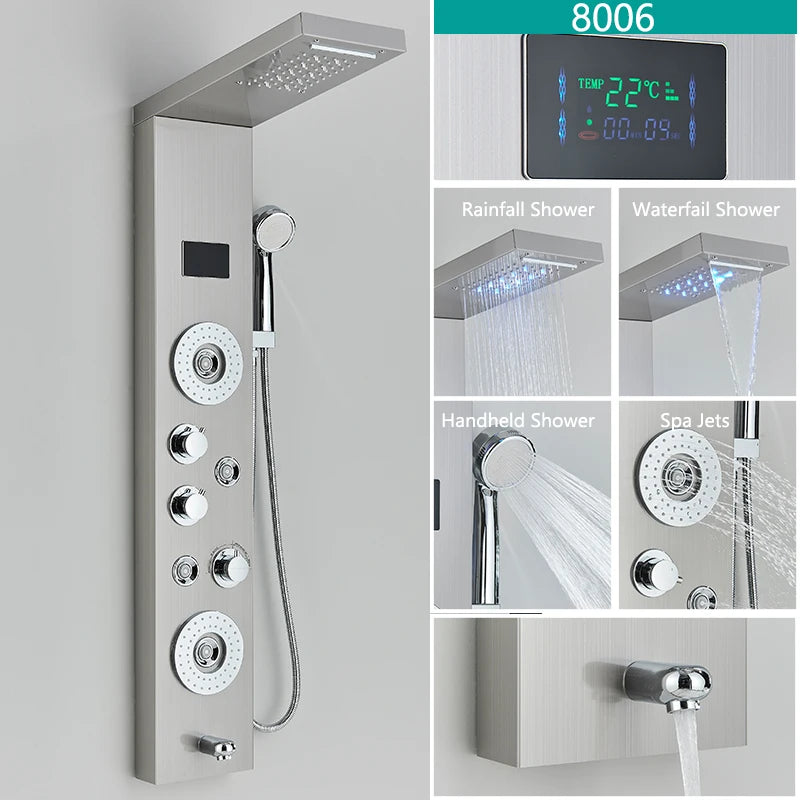 Led Light Bathroom Shower Faucet Led Rainfall Shower