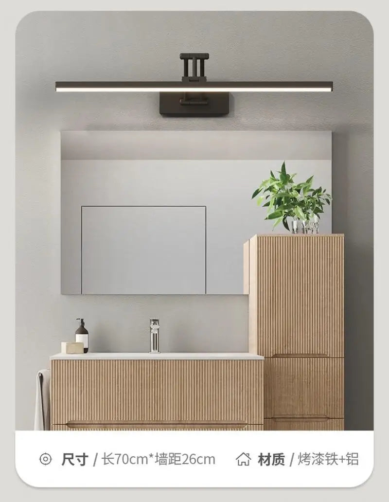 Modern Bathroom Mirror Wall Lamp Foldable Black/White Bedroom