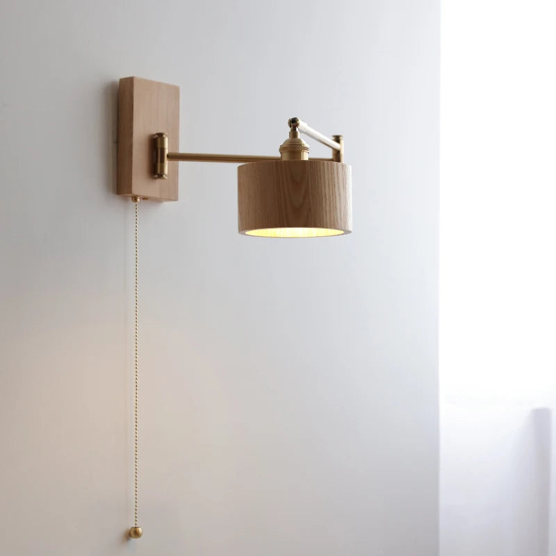 Iwhd Walnut Ash Wood Led Wall Lamp Sconce