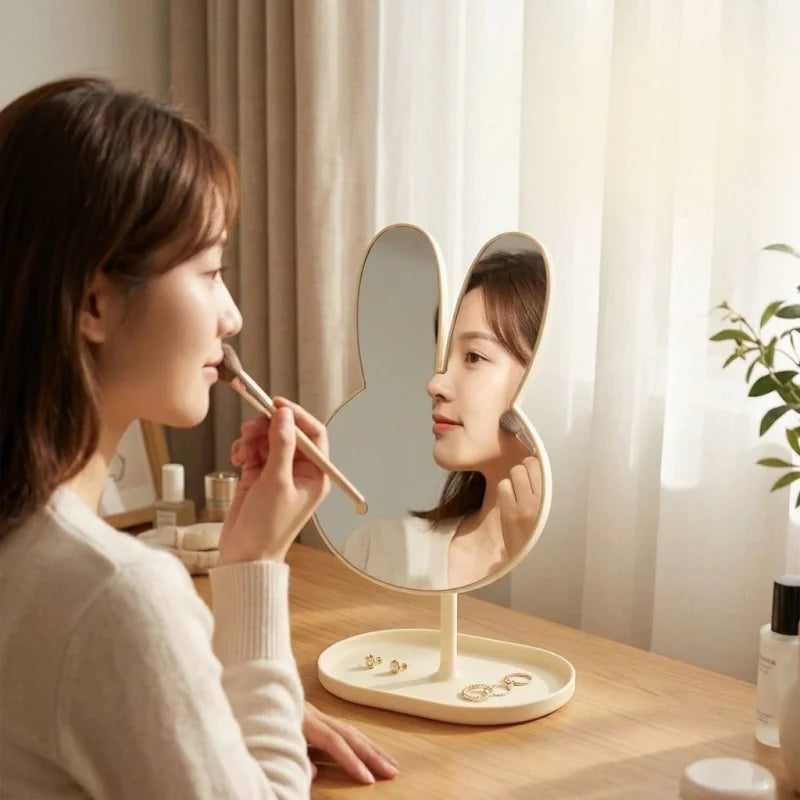Kawaii Miffy Rabbit Shaped Makeup Mirror 360 Rotating