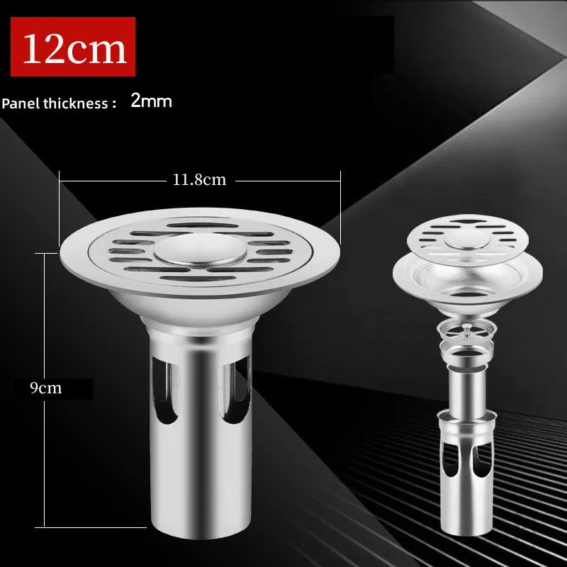 Stainless Steel Floor Drains Shower Anti-Odor Drainer Bathtub