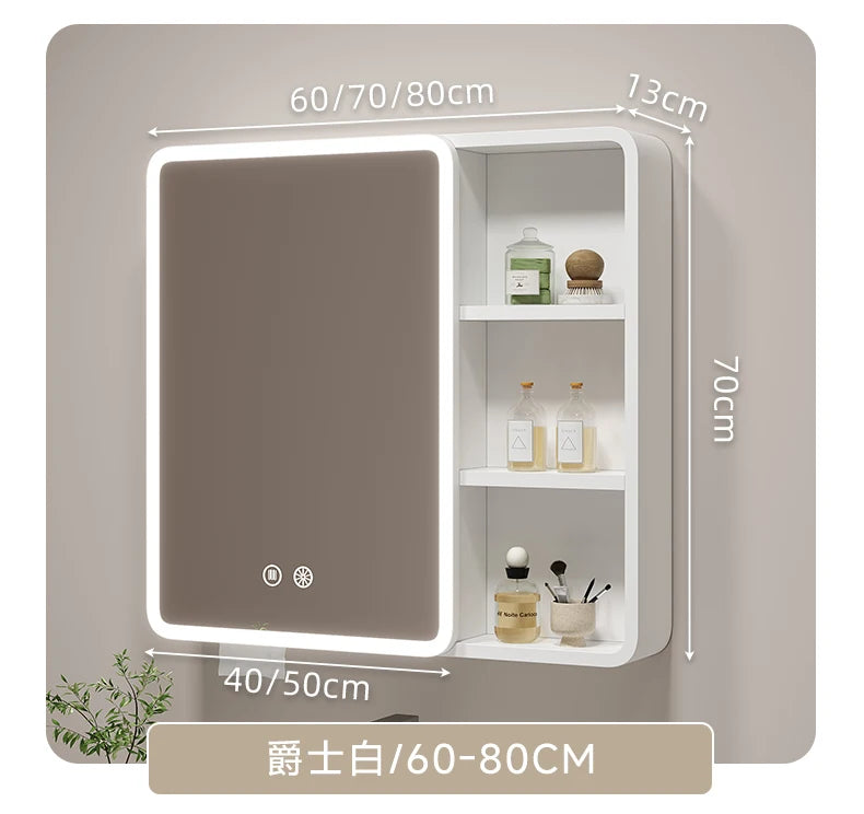 Smart Corner Round Space Aluminum Mirror Cabinet Wall