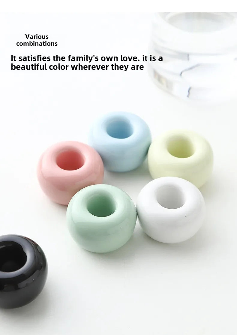 Pc Mini Ceramics Handmade Toothbrush Holder Stand Bathroom