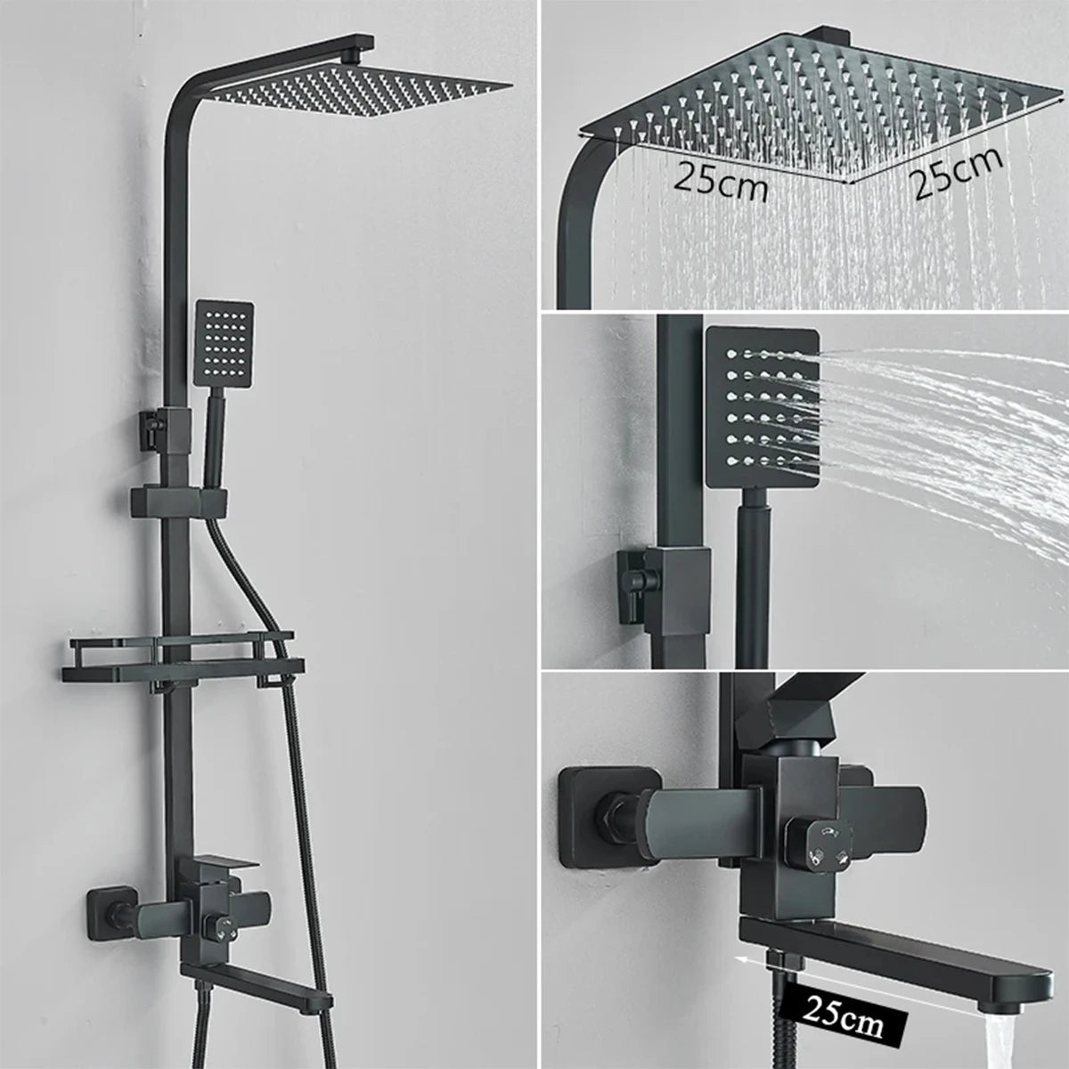 Brushed Gold Bathroom Shower Faucet Brass Bath Faucet