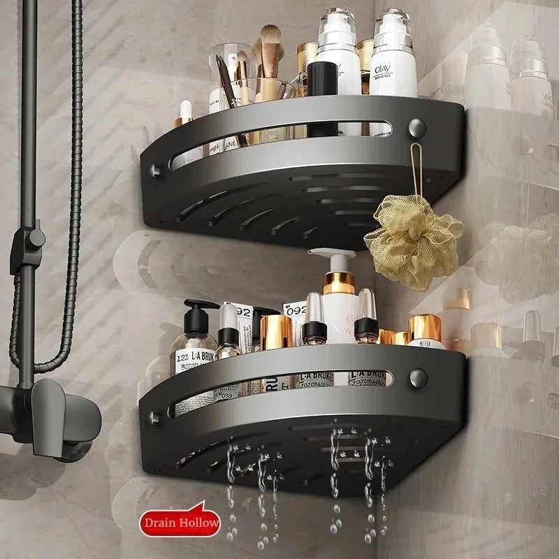 Adhensive Bathroom Shampoo Holder Shower Caddy Shelves Storage