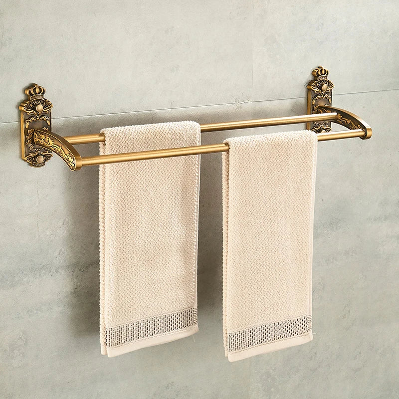 Antique Bathroom Hardware Wall-Mounted Towel Rack Toilet Brush