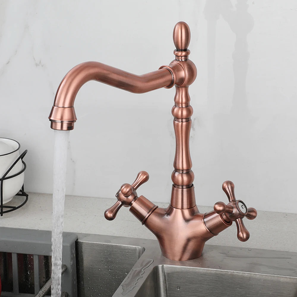 Kemaidi Golden Bathroom Basin Sink Faucet 360 Swivel
