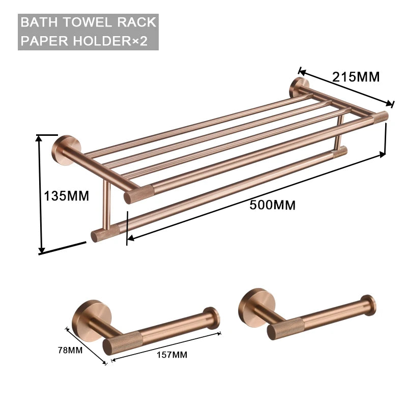 Brushed Rose Gold Toilet Brush Holder Toilet Paper