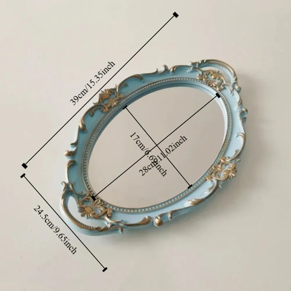 Oval Shape Decorative Wall Mirror Glass Material French