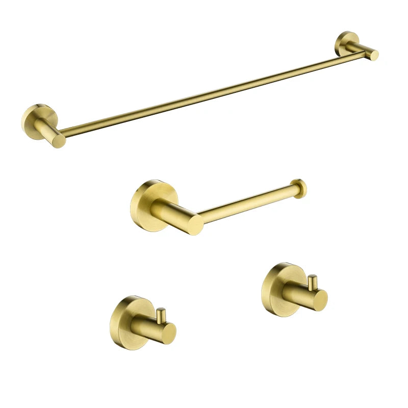 Bathroom Hardware Brushed Gold Toilet Brush Holder Robe