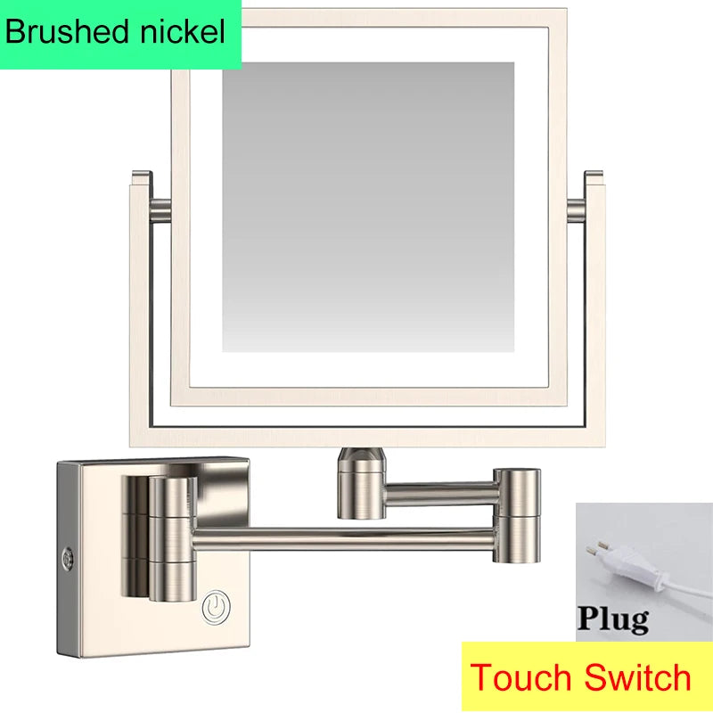 Magnifying Bathroom Mirror Hunnise Quality Brass Gold Hotel