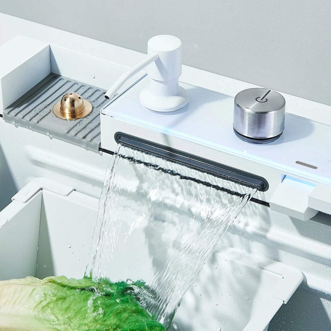 304 Stainless Steel Waterfall Sink Large Slot Integrated