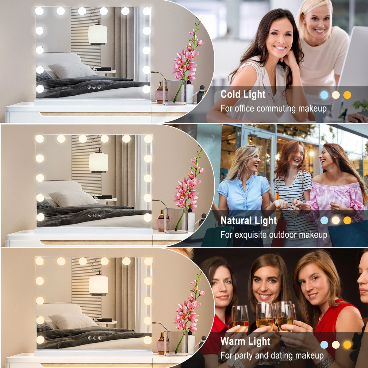 Large 50cm Hollywood Make-Up Table Mirror Vanity Lights