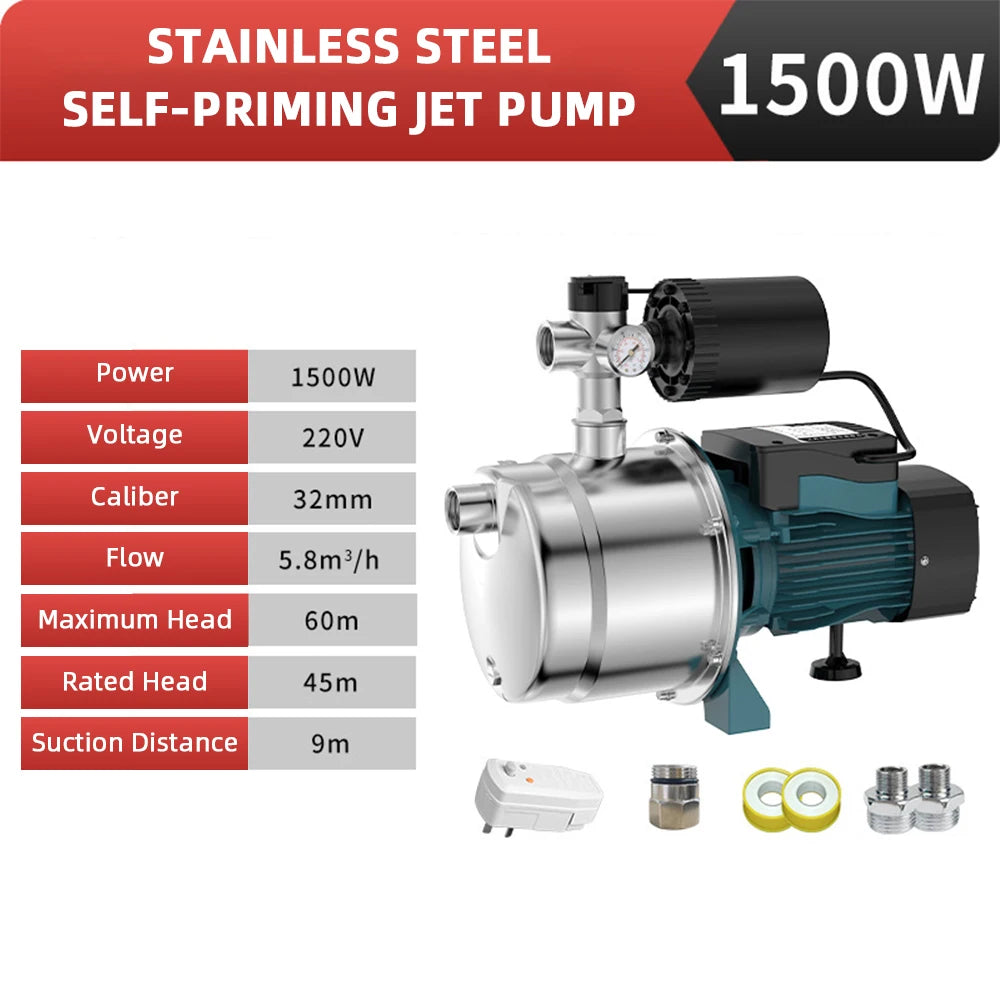 Electric Jet Pump Stainless Steel Self-Priming Pump Tap
