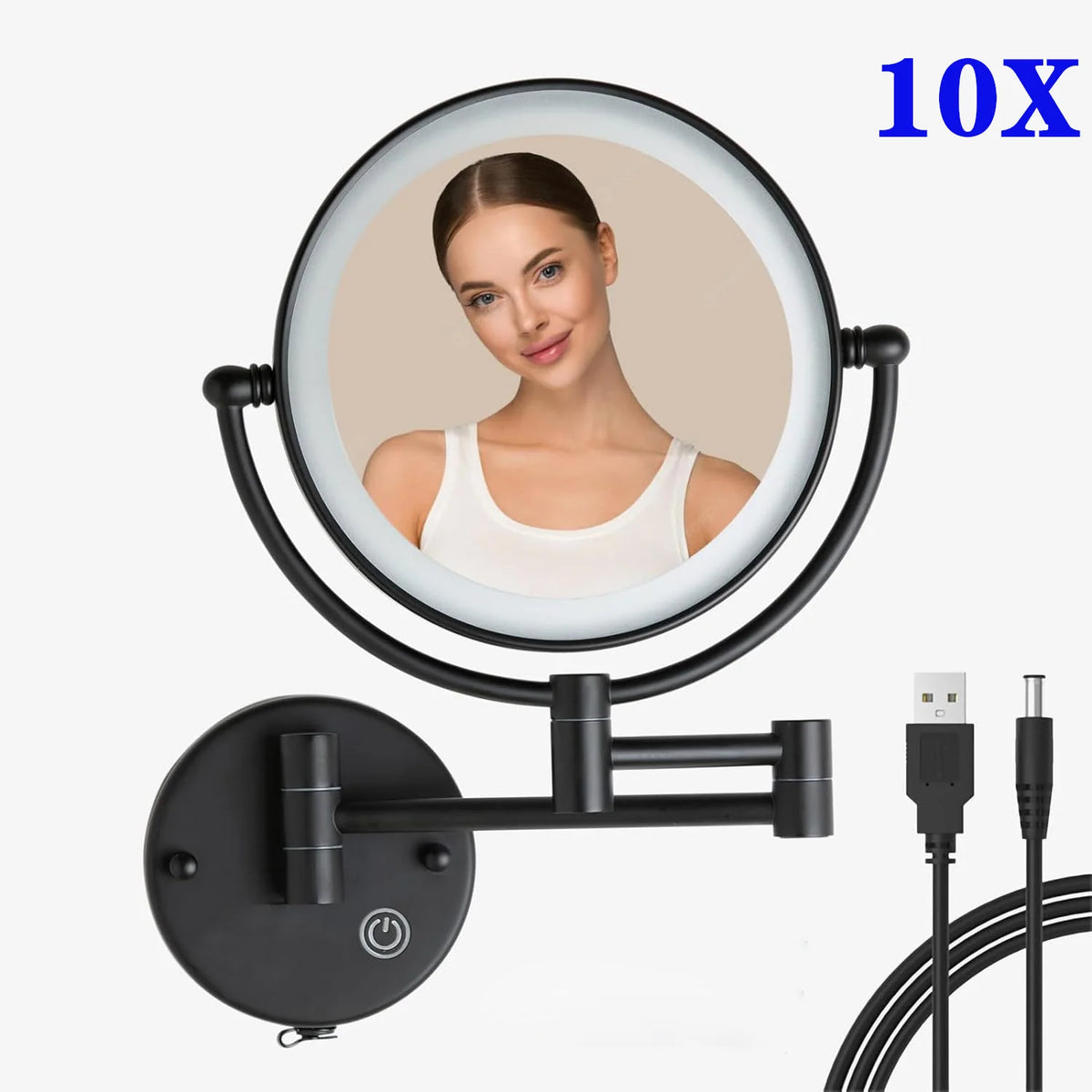 10x Magnifying Led Makeup Mirror Touch On Dual