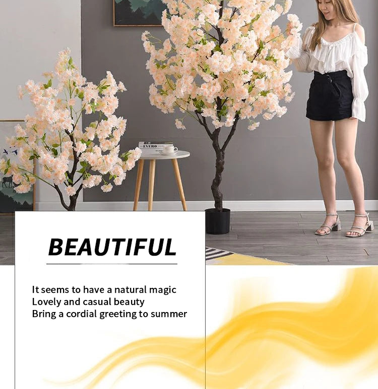 Decoration Artificial Cherry Tree Bonsai Wedding Indoor Living