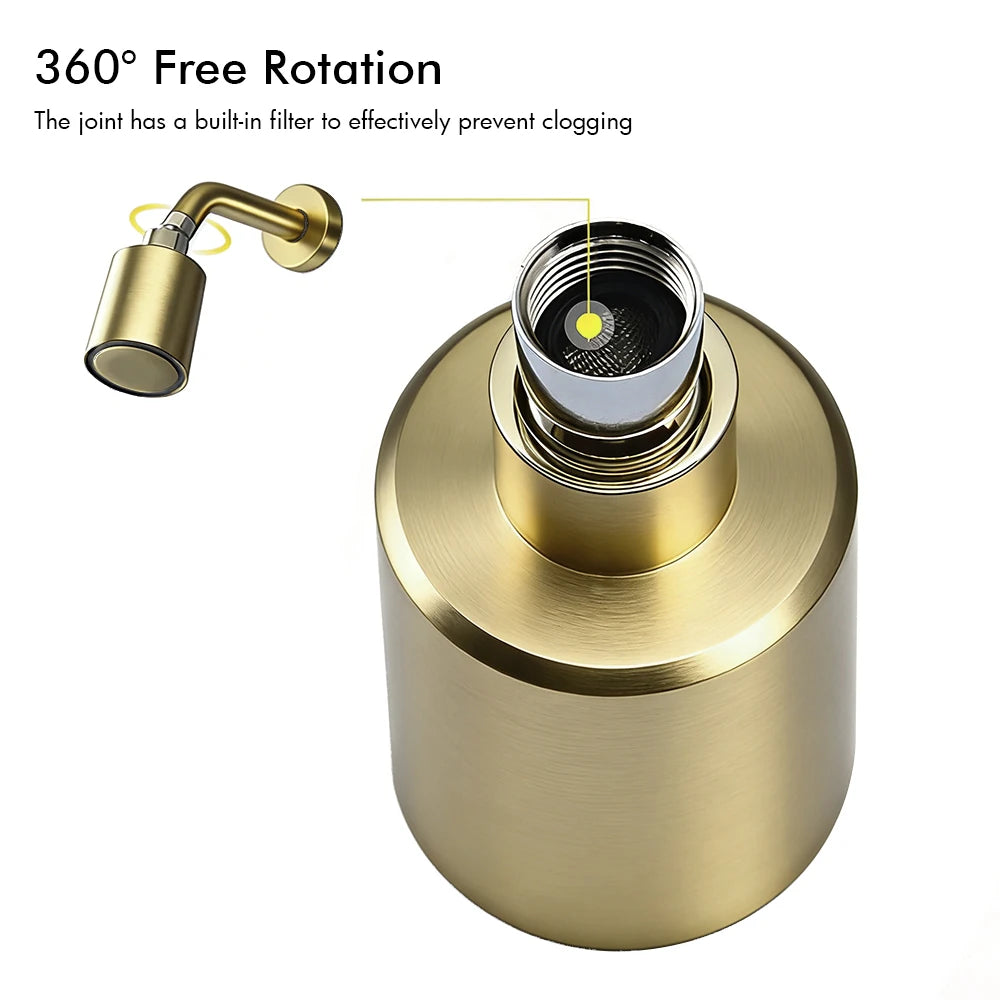 Bathroom Faucet Dial Way Brushed Gold Thermostat Shower