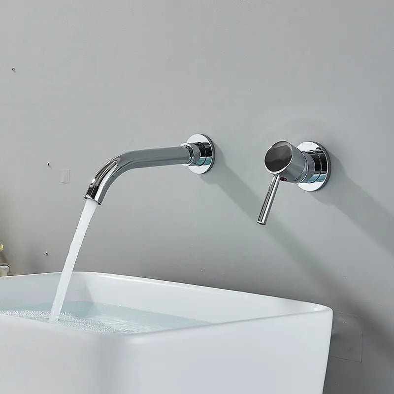 Wall Mount Bathroom Basin Faucet Embedded Split Cold