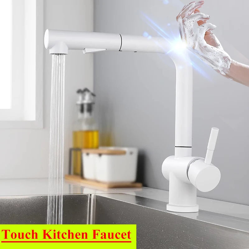 Handfree Grey Touch On Faucet Stainless Steel Cold