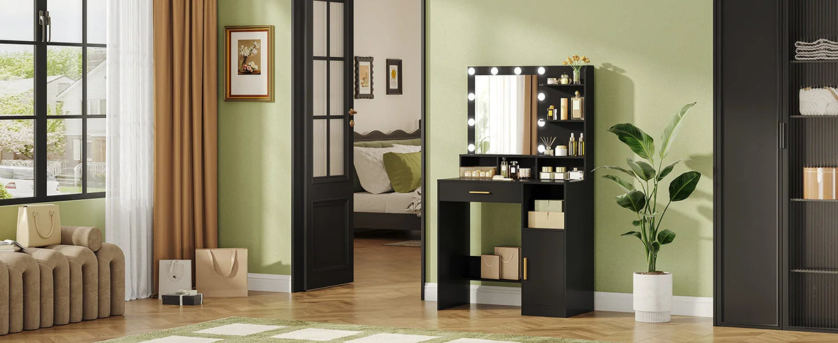 Hzuaneri Dressing Table Mirror 10 Led Lights Vanity