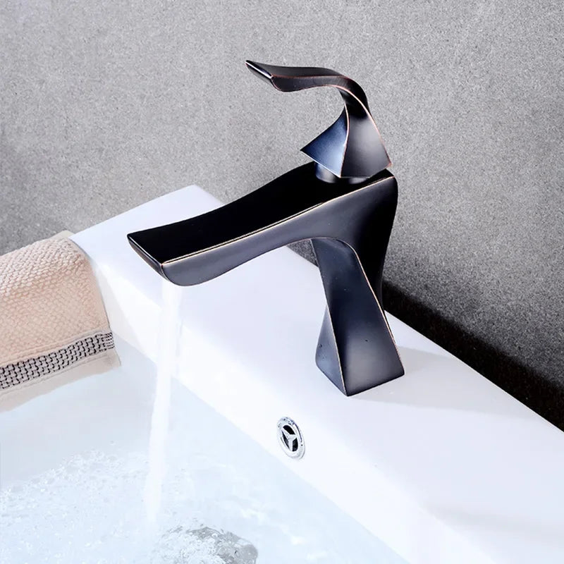 Design Basin Faucet Black Chrome Bathroom Sink Faucet