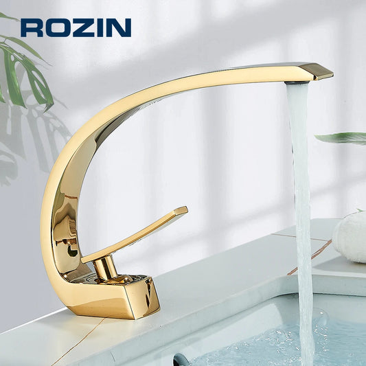 Black Luxury Bathroom Basin Faucet Deck Mounted Level