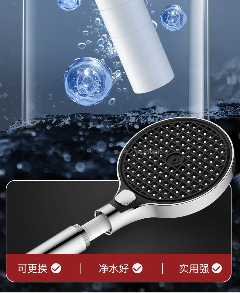 150mm Big Panel Modes Pressure Boost Shower Head