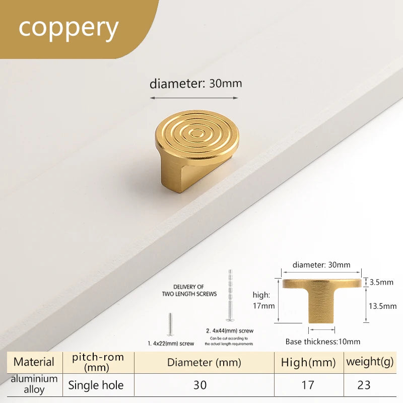 Brushed Brass Gold Drawer Small Handle Half Moon