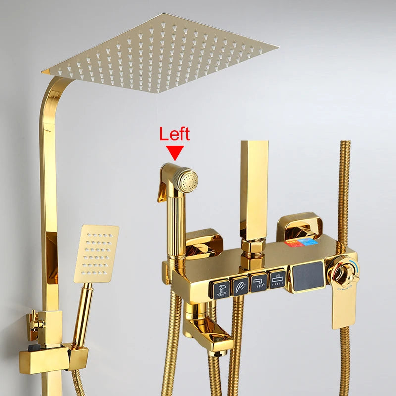 Oxg Golden Thermostatic Shower Faucet Bathroom Faucet Digital