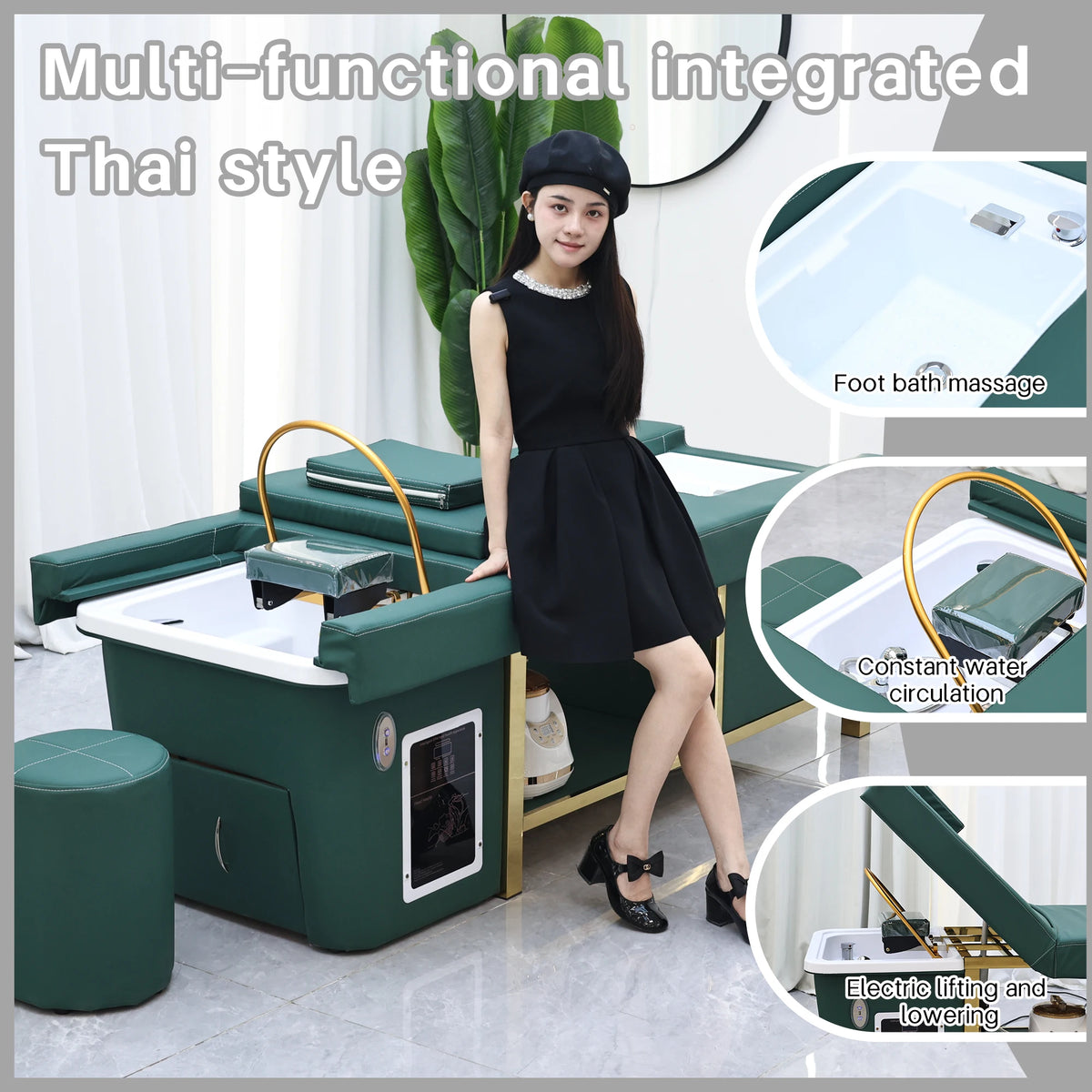 Modern Design Thai Massage Table Electric Shampoo Bed