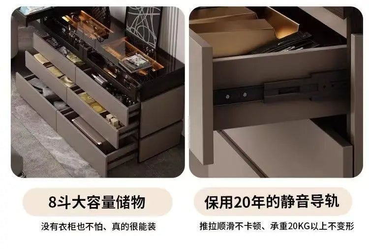 Italian Minimalist Vanity Table Drawer Storage Bedroom Corner