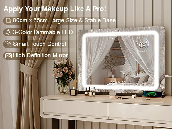 Extra Large Hollywood Vanity Mirror Led Lights Color