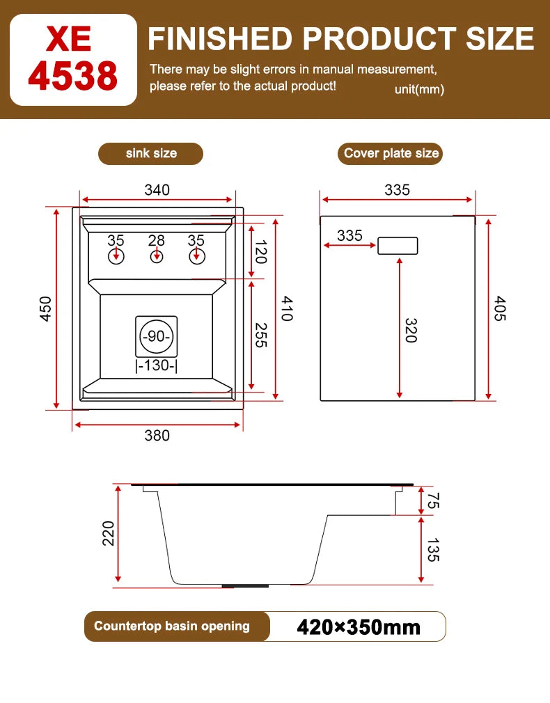 Hidden Cup Washer Bar Sink Stainless Steel Sink