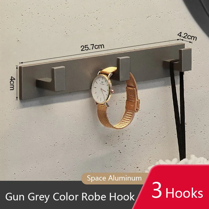 Bathroom Hardware Robe Hooks Matte Black/Gun Grey Color