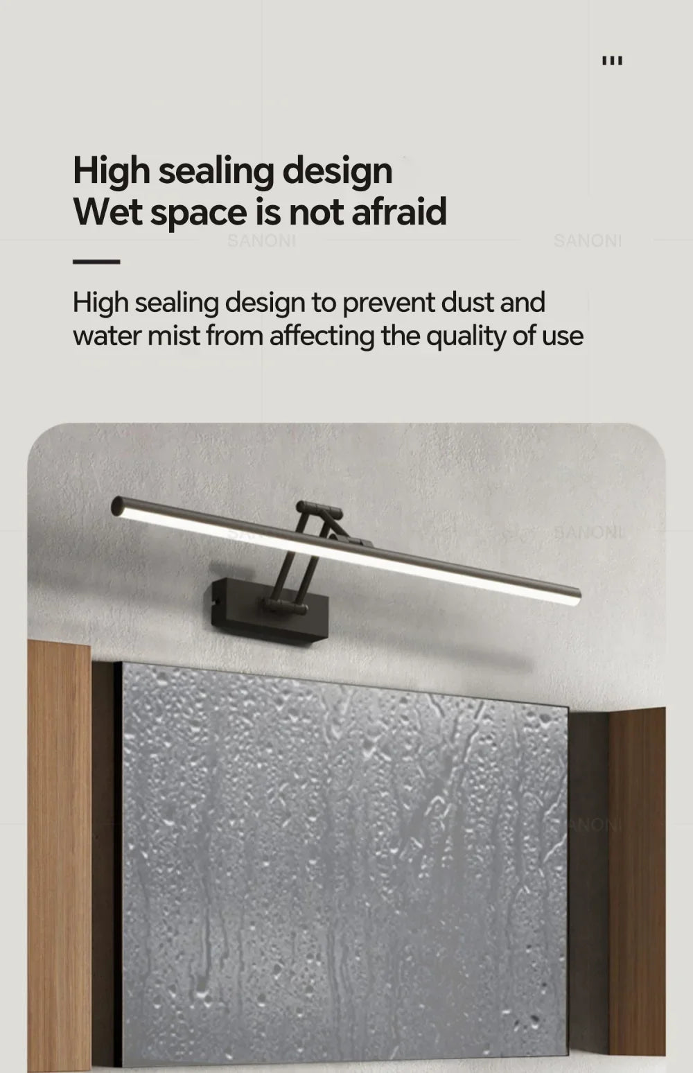 Dindalled Ip44 Bathroom Mirror Light Modern Retractable Led