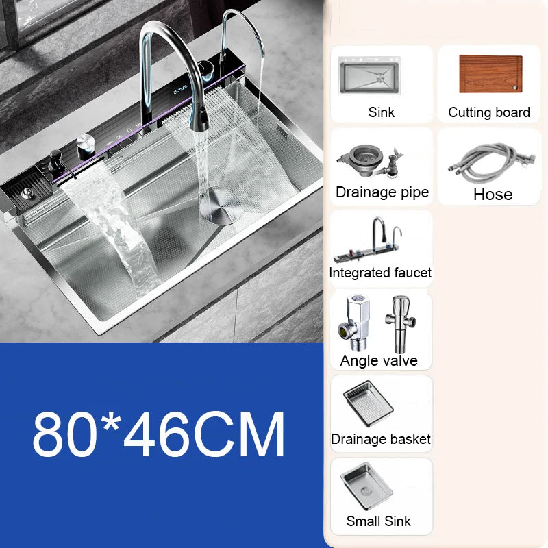 Nano Black Sink Large Slot Integrated Digital Display