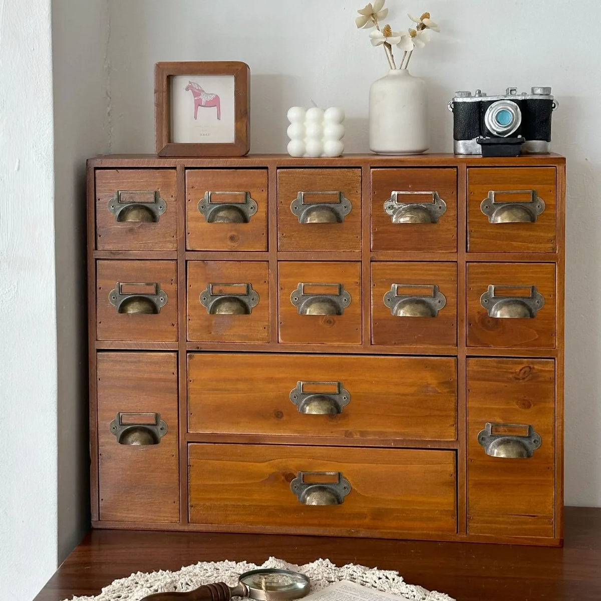Wooden Entrance Desk Drawer Type Entry Key Storage
