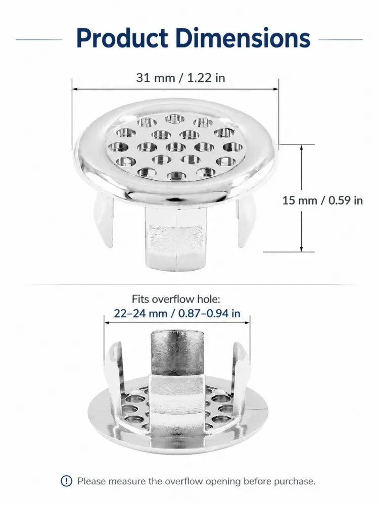 1-20pcs Round Basin Overflow Cap Sink Drain Cover