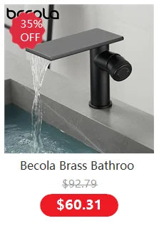 Becola All Copper Gold/Chrome/Brushed Duckbill Waterfall Faucet