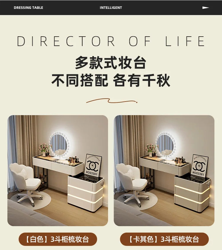 Modern Dressing Table Vanity Desk Wireless Charge Station