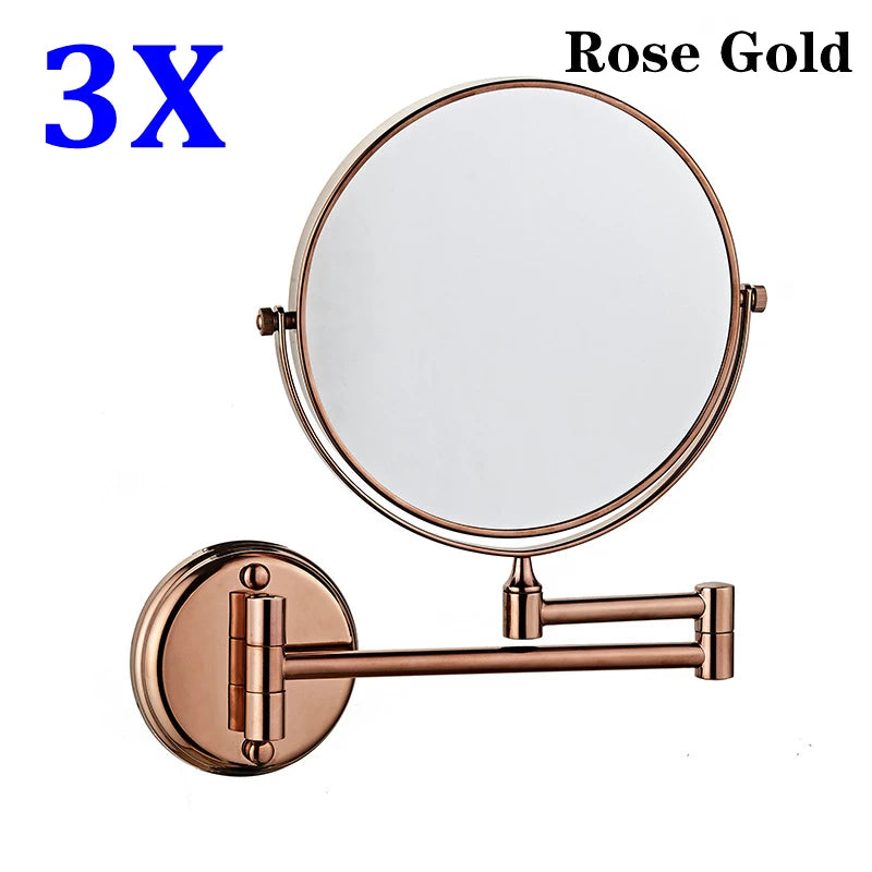 Magnifying Bathroom Mirror Hunnise Quality Brass Gold Hotel