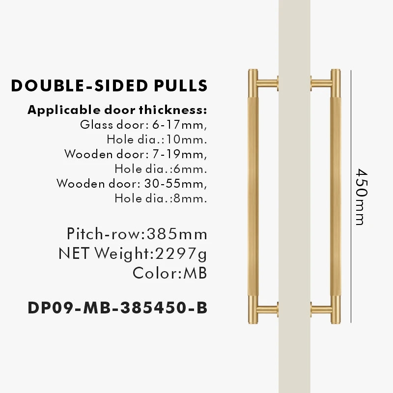 Nurlin Brass Door Double Sided Linear Striped Pull
