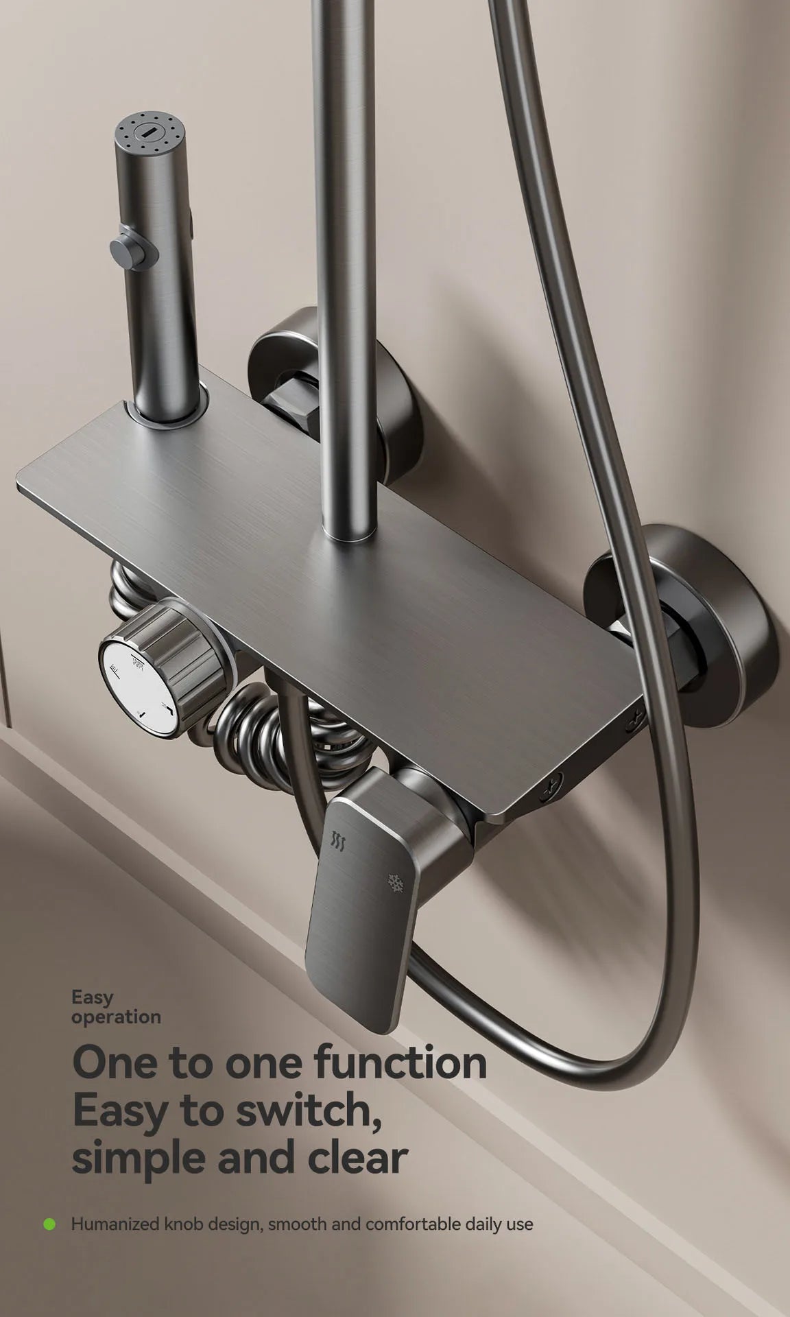 Bathroom Shower System Cold Water Rotary Knob Pressurize